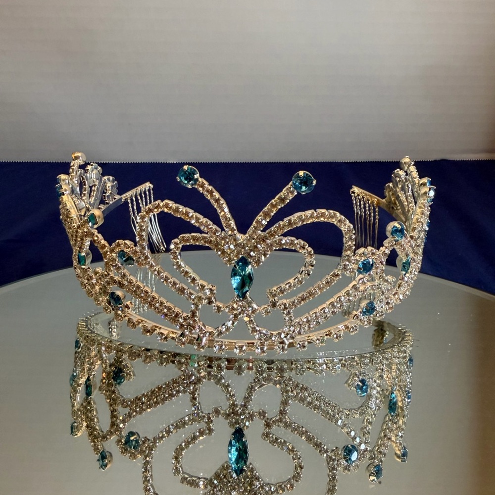 Elegant Silver and Blue Tiara